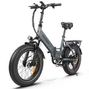 SAMEBIKE LOTDM200-II Folding Electric Bike, 750W Motor, 48V 13Ah Removable Battery, 20 x 4.0 Inch Fat Tire, 40km/h Max Speed, 80km Range, Dual Suspension System, Mechanical Disc Brakes