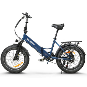 SAMEBIKE LOTDM200-II Folding Electric Bike, 750W Motor, 48V 13Ah Removable Battery, 20 x 4.0 Inch Fat Tire, 40km/h Max Speed, 80km Range, Dual Suspension System, Mechanical Disc Brakes