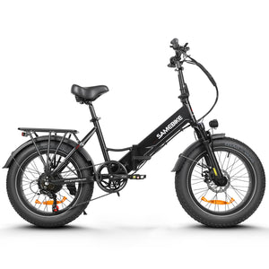 SAMEBIKE LOTDM200-II Folding Electric Bike, 750W Motor, 48V 13Ah Removable Battery, 20 x 4.0 Inch Fat Tire, 40km/h Max Speed, 80km Range, Dual Suspension System, Mechanical Disc Brakes