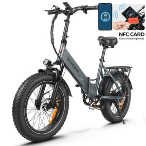 SAMEBIKE LOTDM200-II Folding Electric Bike, 750W Motor, 48V 13Ah Removable Battery, 20 x 4.0 Inch Fat Tire, 40km/h Max Speed, 80km Range, Dual Suspension System, Mechanical Disc Brakes