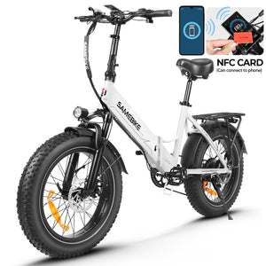 SAMEBIKE LOTDM200-II Folding Electric Bike, 750W Motor, 48V 13Ah Removable Battery, 20 x 4.0 Inch Fat Tire, 40km/h Max Speed, 80km Range, Dual Suspension System, Mechanical Disc Brakes