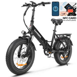 SAMEBIKE LOTDM200-II Folding Electric Bike, 750W Motor, 48V 13Ah Removable Battery, 20 x 4.0 Inch Fat Tire, 40km/h Max Speed, 80km Range, Dual Suspension System, Mechanical Disc Brakes