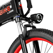Load image into Gallery viewer, Vélo électrique Samebike LO26-Plus, moteur 1000 W, batterie 48 V 15 Ah, pneus 26 pouces, vitesse maximale 45 km/h, autonomie 100 km, freins à disque hydrauliques, double suspension réglable, Shimano 7 vitesses - Noir