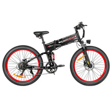 Load image into Gallery viewer, Vélo électrique Samebike LO26-Plus, moteur 1000 W, batterie 48 V 15 Ah, pneus 26 pouces, vitesse maximale 45 km/h, autonomie 100 km, freins à disque hydrauliques, double suspension réglable, Shimano 7 vitesses - Noir