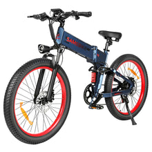 Load image into Gallery viewer, Vélo électrique Samebike LO26-Plus, moteur 1000 W, batterie 48 V 15 Ah, pneus 26 pouces, vitesse maximale 45 km/h, autonomie 100 km, freins à disque hydrauliques, double suspension réglable, Shimano 7 vitesses - Noir
