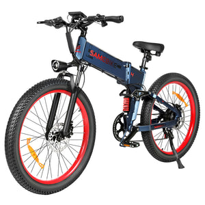 Vélo électrique Samebike LO26-Plus, moteur 1000 W, batterie 48 V 15 Ah, pneus 26 pouces, vitesse maximale 45 km/h, autonomie 100 km, freins à disque hydrauliques, double suspension réglable, Shimano 7 vitesses - Noir