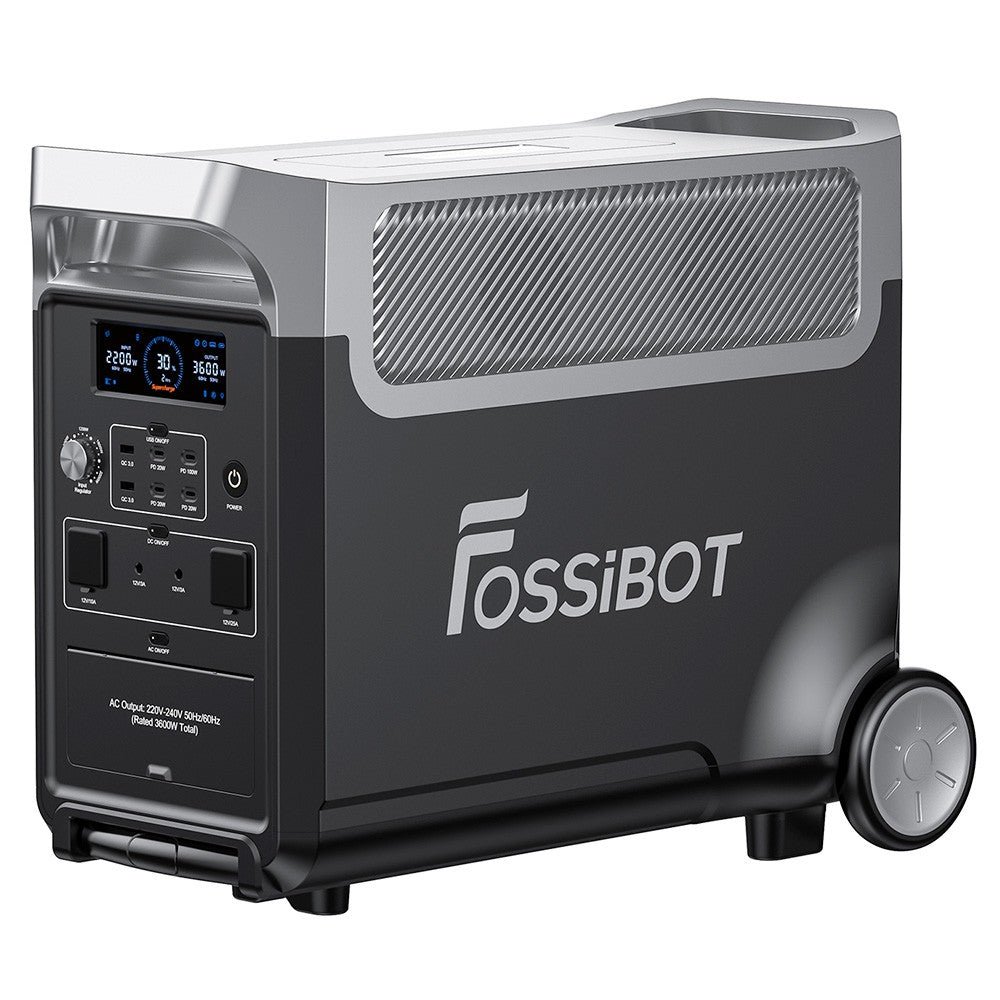 FOSSiBOT F3600 Portable Power Station, 3840Wh LiFePO4 Solar Generator, 3600W AC Output, Max 2000W Solar Charging, Full Recharge in 1.5h 